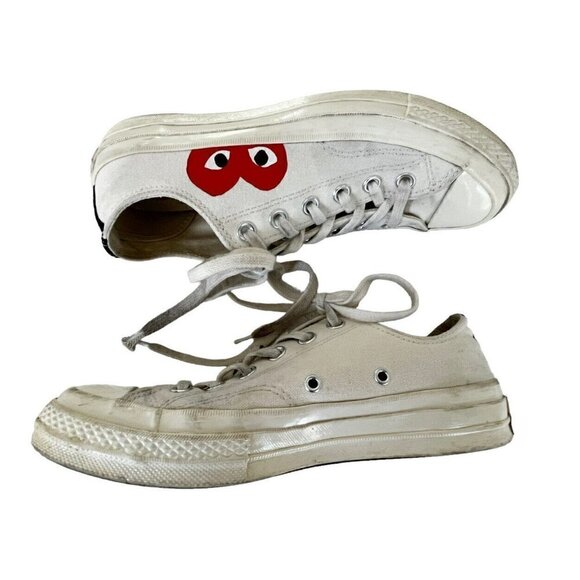 Converse X Comme de Garcons Play Off-White Half Heart Chuck 70 Lo Women's Sz 8 - Picture 9 of 10